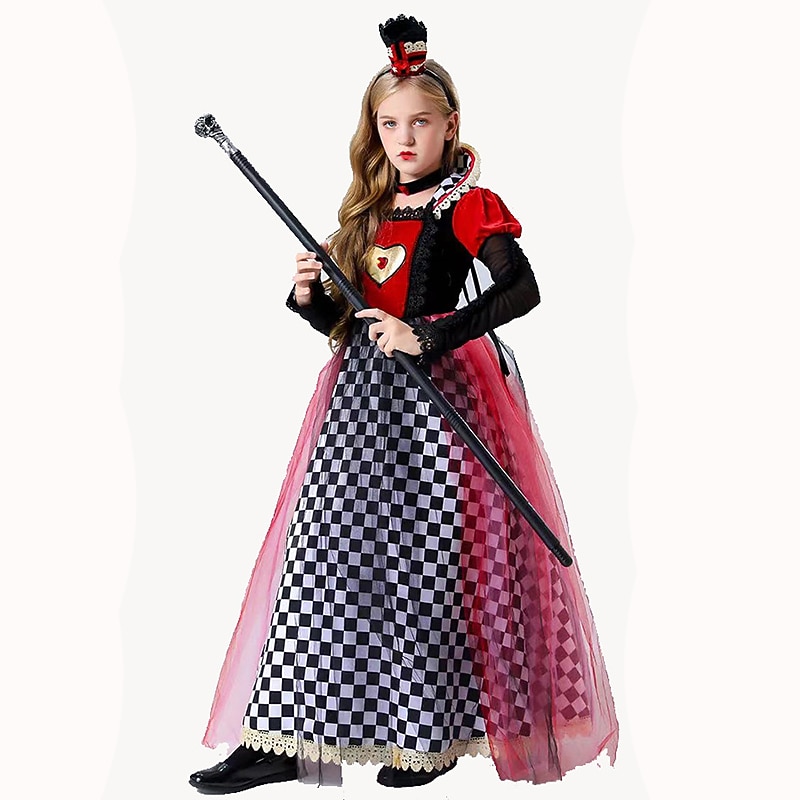 Red Queen Dress Alice in Wonderland Book Week Costume Halloween Group Family Costumes for  Kid's Adults' Women's Girls' Teachers Cosplay Costumes Masquerade Easy Carnival Costume3
