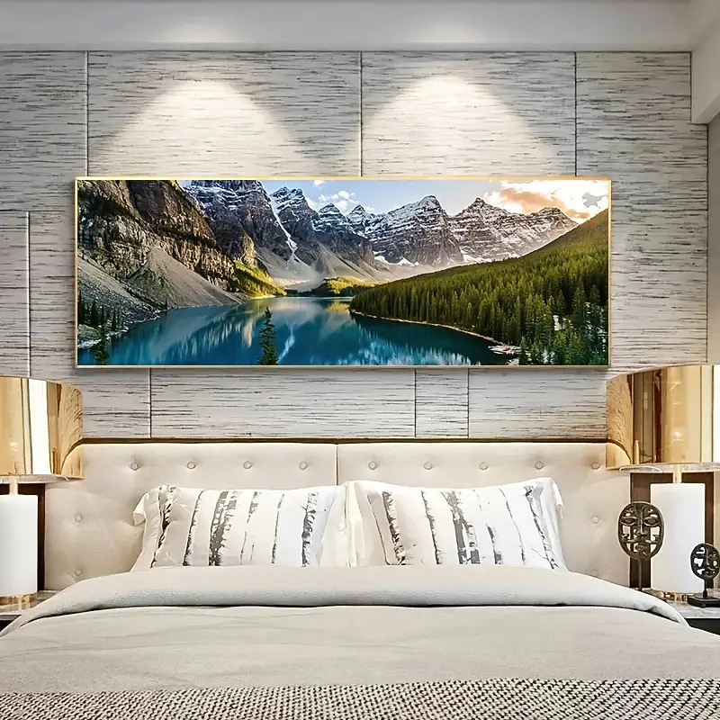 1pc Canvas Painting Lake Forest Mountain Scenery Painting Wall Art Decor For Living Room Bedroom No Frame3
