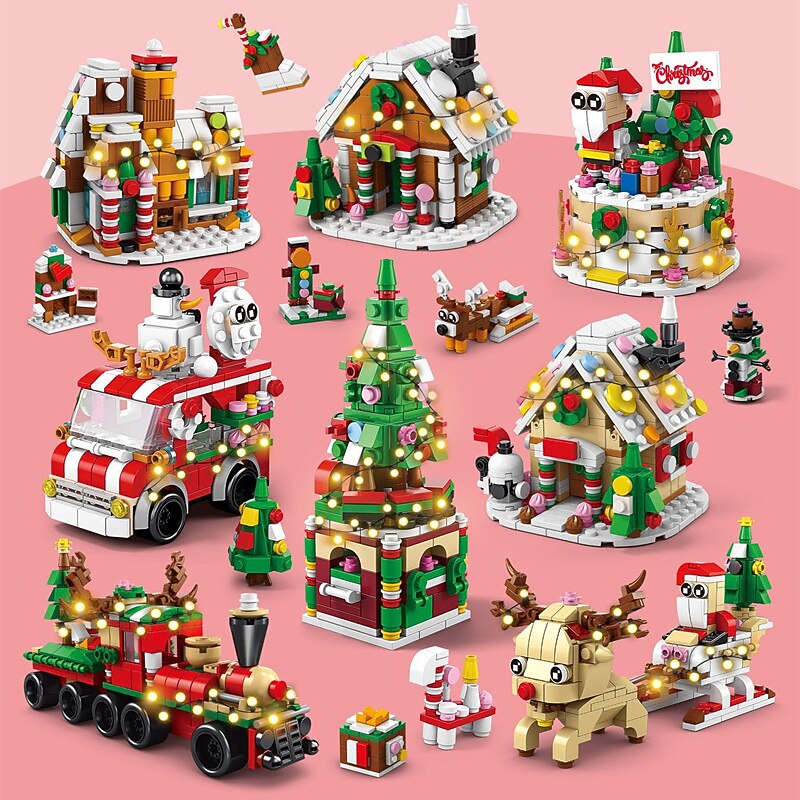 Internet Celebrity Christmas Small Particle Building Blocks For Boys And Girls Small Gift Combination Puzzle Compatible Toy Decorations for Christmas Gifts3