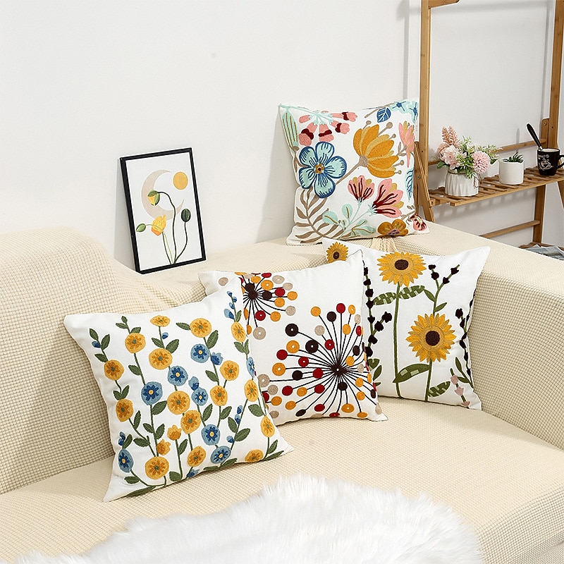Decorative Toss Pillows Coolest Pillows Embroidered Throw Pillow Cover Pastoral Home Sofa Bedhead Cushion Office Sofa Couch Lumbar3