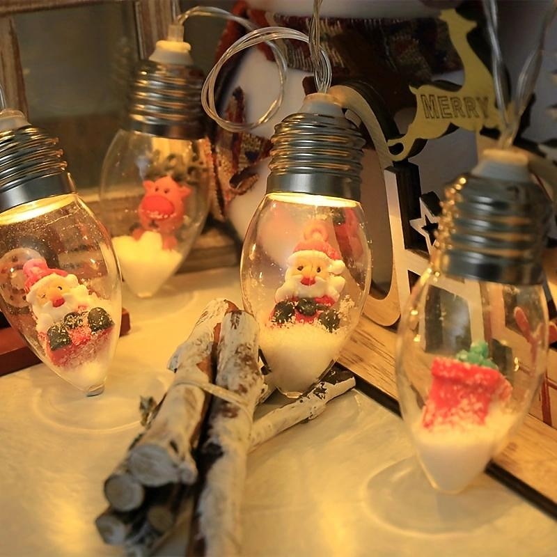 Christmas Snow Globe String Lights For Wishing Bottle Garden Backyard Patio Wedding Party Indoor Outdoor Xmas Decorations, Powered By Battery Box(No Batteries)4