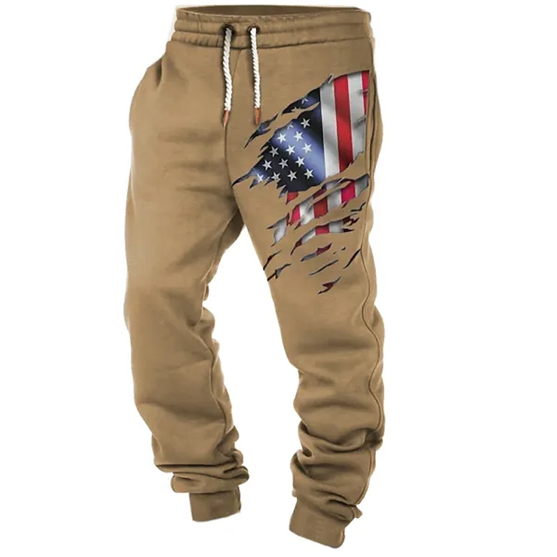 American Flag Casual Men's 3D Print Sweatpants Joggers Pants Trousers Outdoor Street Casual Daily Polyester Black White Navy Blue S M L Medium Waist Elasticity Pants4