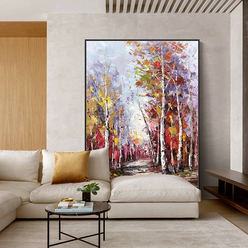 Mintura Handmade Trees Landscape Oil Paintings On Canvas Wall Art Decoration Modern Abstract Picture For Home Decor Rolled Frameless Unstretched Painting 16