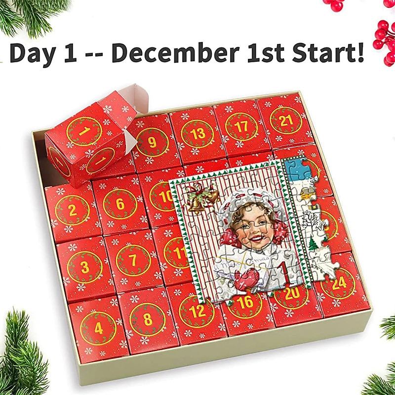 Christmas Advent Calendar Puzzle Set Christmas Countdown Puzzle Blind Box Children's Toy Gift for Christmas Gifts3