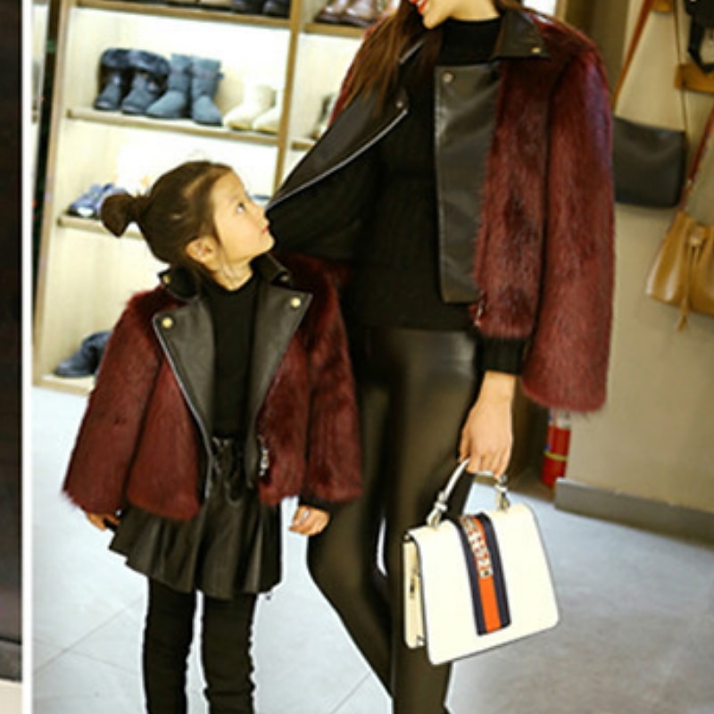 Kids Girls' Faux Fur Coat Solid Color Fashion Tassel Fringe Formal Coat Outerwear 2-12 Years Spring Wine Red Black White3