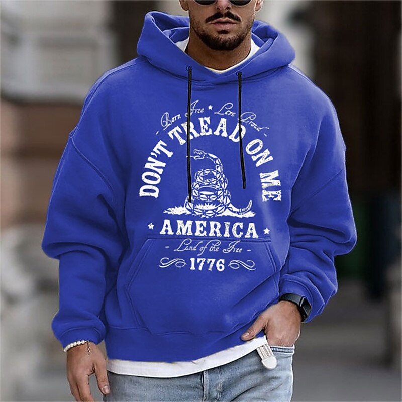 Men's Graphic Prints Snake Hoodies Fashion Daily Long Sleeve Hooded Vacation Going out Streetwear Black White Print Spring &  Fall Designer4