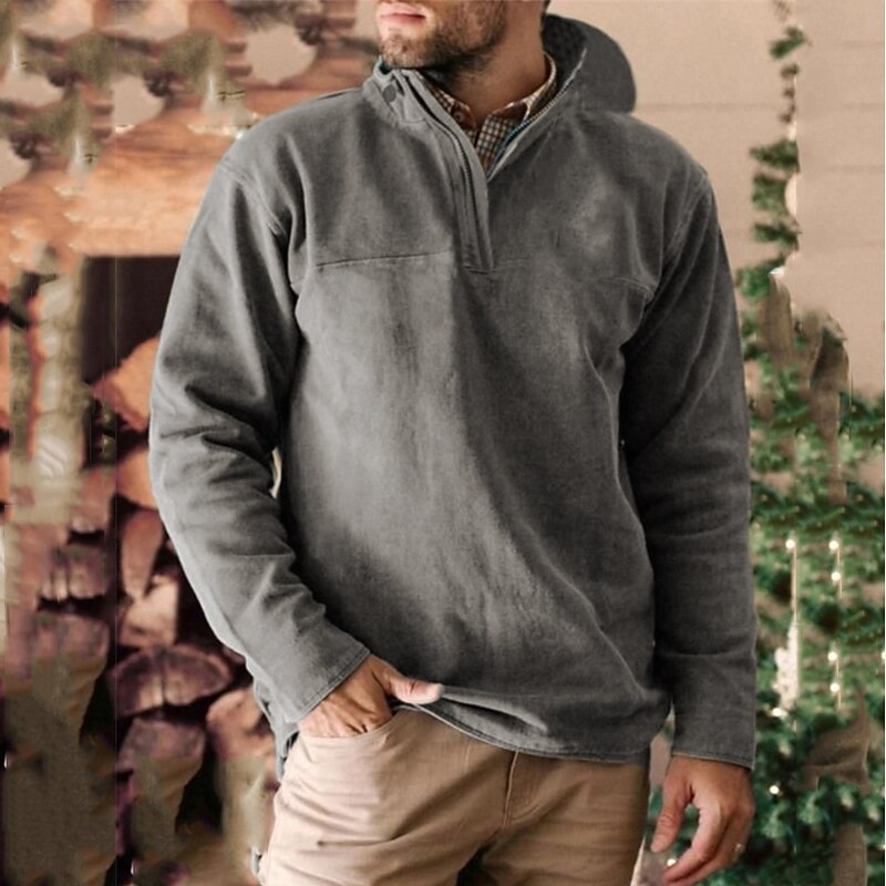 Men's Hoodie Black Navy Blue Brown Gray Hooded Plain Sports & Outdoor Daily Holiday Streetwear Cool Casual Spring &  Fall Clothing Apparel Hoodies Sweatshirts  Long Sleeve3