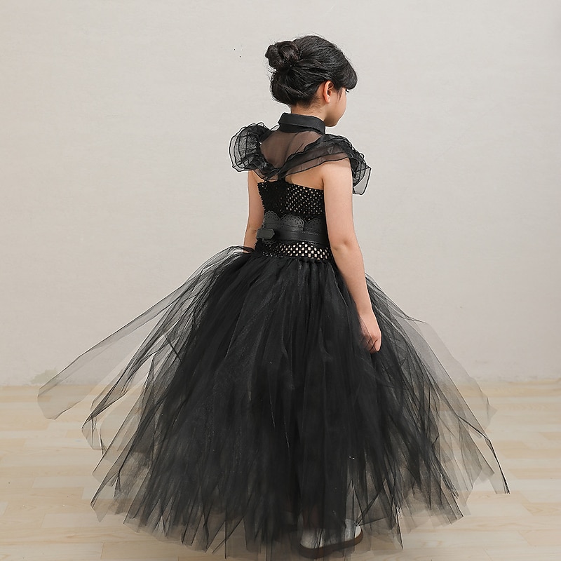 Dark Academia Halloween Dress Cosplay Costume Tutu Gothic Horror Cosplay Kid's Girls' Carnival Masquerade Mardi Gras Performance Party Halloween Easy Halloween Costumes Dress Up4