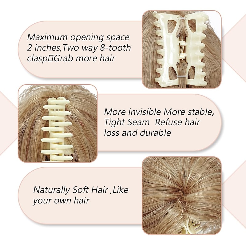 Messy Bun Hair Piece Claw Clip Hair Buns Hair Piece Tousled Updo Short Ponytail Bun Hair Extensions Claw Clip Hair Bun Piece Ponytail for Women3