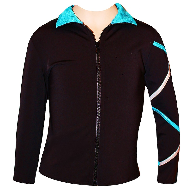 Figure Skating Fleece Jacket Women's Girls' Ice Skating Jacket Top Pink Blue Stretchy Training Competition Skating Wear Thermal Warm Classic Long Sleeve Ice Skating Figure Skating