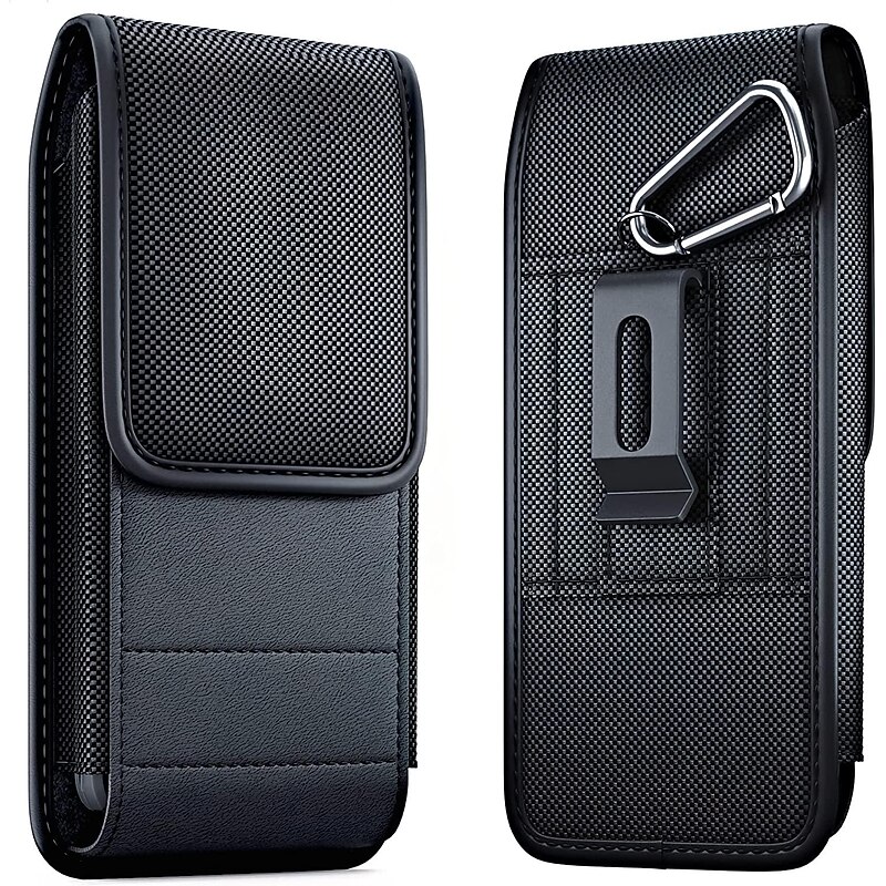 Univesal Phone Bag Fashion New Belt Holder Holster Case with Belt Clip For iPhone 15 14 Plus  Pro Max Men Leather Wallet Waist Bag Card Holder Phone Pouch Cover For Samsung Galaxy S232