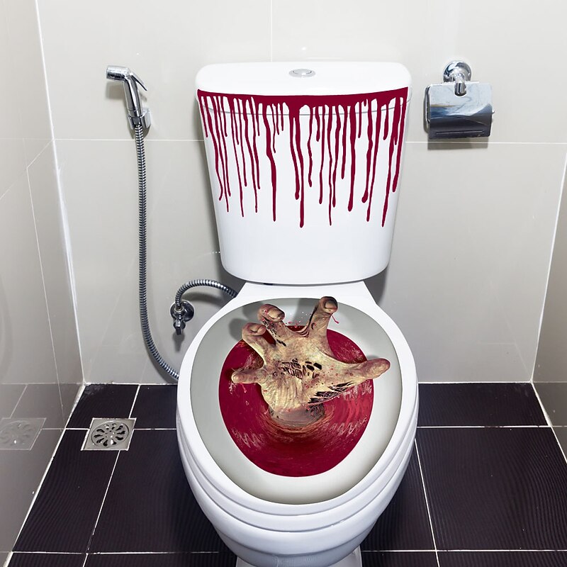 Halloween Sticker, Wizardry Blood Hand Print Horror Decoration, Wall Decal Wall Toilet Sticker Wall Decal Sticker4