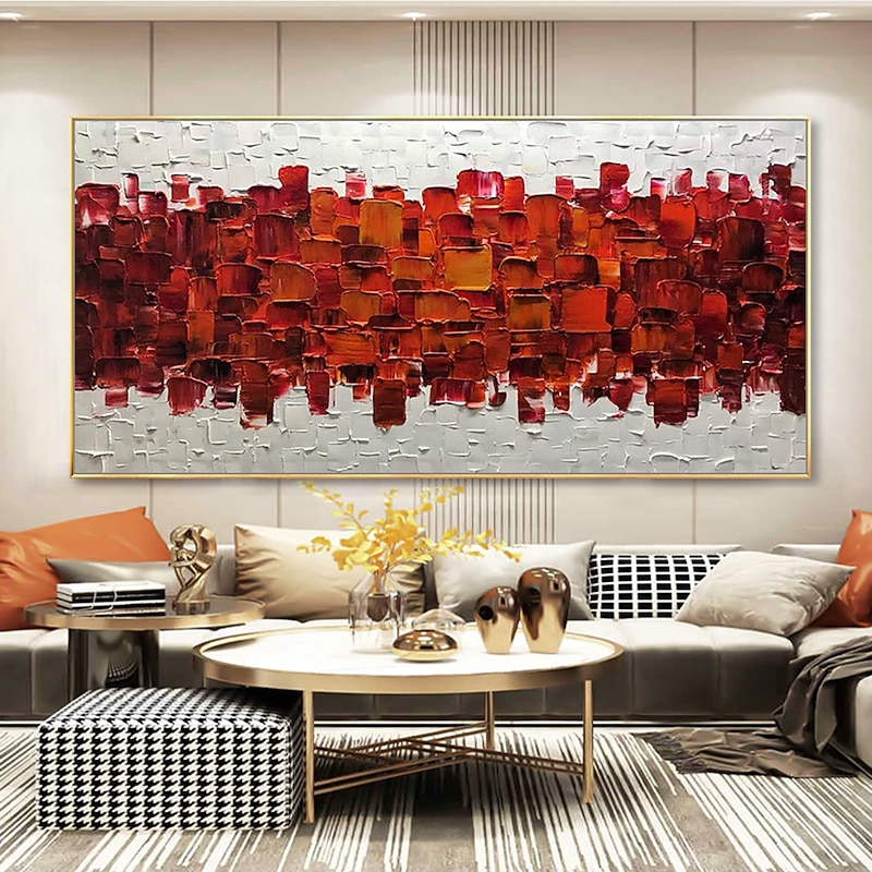 Mintura Handmade Thick Texture Oil Paintings On Canvas Wall Art Decoration Modern Abstract Picture For Home Decor Rolled Frameless Unstretched Painting