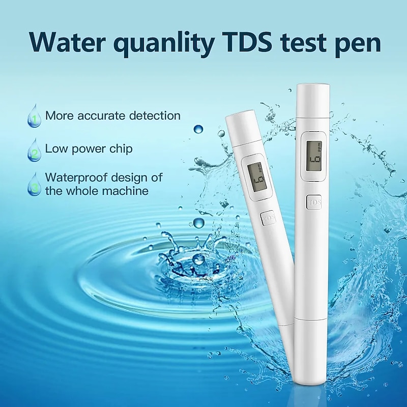 TDS Digital Water Tester Water Test Pen Water Quality Analysis Meter Water Purity Check 0-9999 ppm Measurement Hardness Tester2