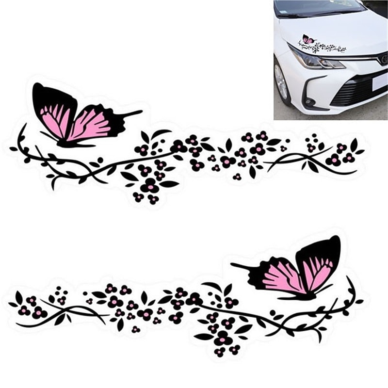 Delysia King Reflective Butterfly Car Sticker - Removable, Waterproof, Decorative Car Shape Flower Decal
