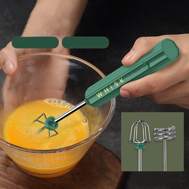 USB Rechargeable Electric Stirrer Milk Coffee Frother Foamer Handheld Egg Beater Kitchen Tool 6
