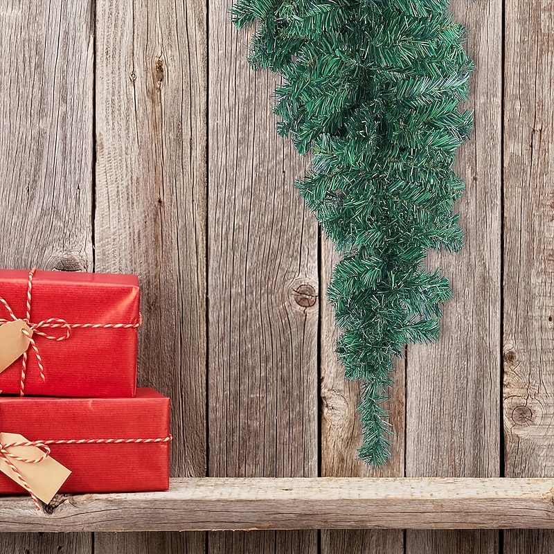 1pc Christmas Teardrop Swag Artificial Pine Swags Mailbox Swag Front Door Teardrop Wreath for Holiday Christmas Decoration 90cm3