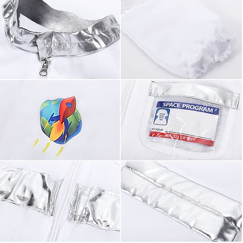 Boys Girls' Astronaut Cosplay Costume For Halloween Masquerade Cosplay Kid's Leotard / Onesie Gloves Hat2