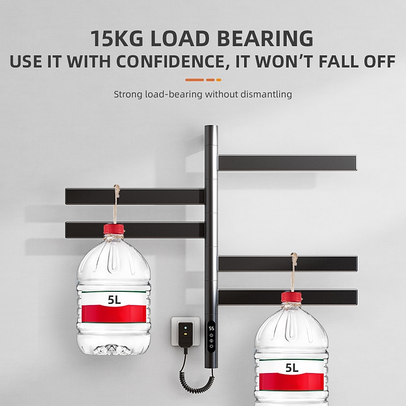 Electric Towel Warmers Radiator, Wall-Mounted  Electric Towel Rack, 180° Rotation Smart Constant Temperature Towel Warmer, Heated Radiator Bathroom Accessories, Electric Towel Dryer4