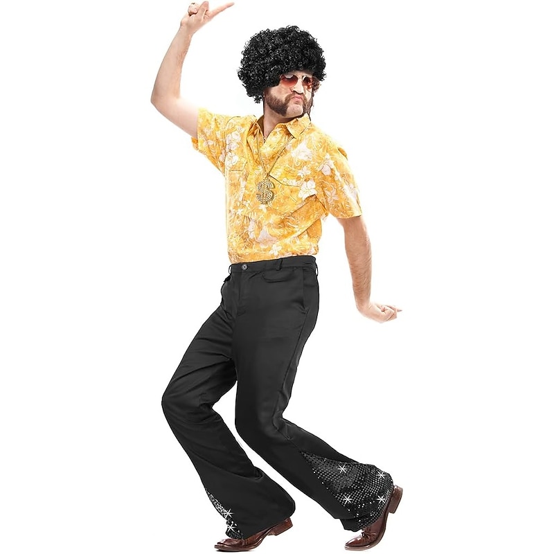 Retro Vintage Hippie 1970s Trousers Bell Bottom Pants Flared Trousers Hippie Sequins Fancy Dress Men's Halloween Carnival Masquerade Party / Evening Pride Parade Pride Month Adults Pants All Seasons4