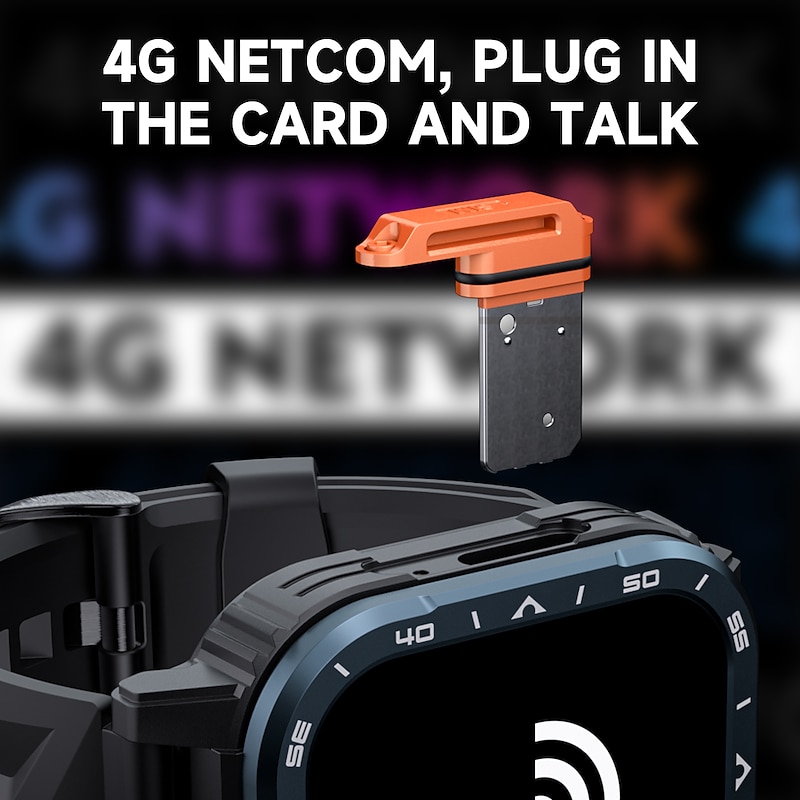 LOKMAT APPLLP 4 MAX Smart Watch 2.02 inch 4G LTE Cellular Smartwatch Phone 3G 4G Bluetooth Pedometer Call Reminder Activity Tracker Compatible with Android iOS Women Men GPS Hands-Free Calls Media3