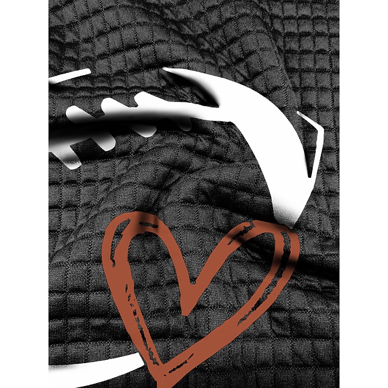 Women's Oversized Sweatshirt Pullover Textured Football Casual Sports Drawstring Front Pocket Active Round Neck Long Sleeve Top Micro-elastic Fall & Winter Comfrt Breathable Soft Fabric3