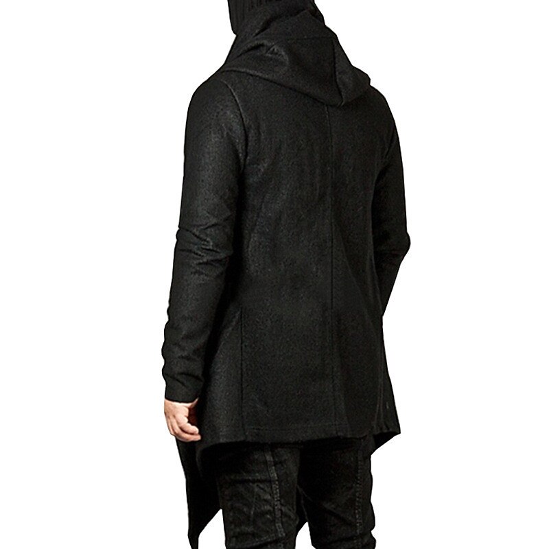 Men's Trench Coat Hooded Cloak Outdoor Daily Wear Fall & Winter 100% Cotton Outerwear Clothing Apparel Fashion Streetwear Plain Hooded4