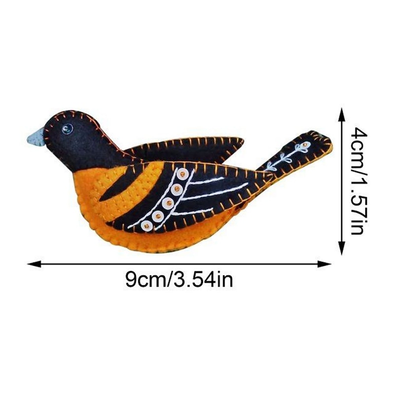 Felt Bird Ornament, 3D Simulation Bird Memorial Handcrafts Ornaments Handmade Plush Tree Wall Decorations Red Bird Gifts Hanging Ornaments3