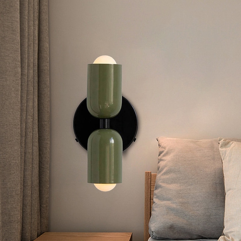 Modern Contemporary Design with Optional Hanging Versatile Wall Lighting in Haki and Salmon Double Light Dual-Directional Wall Sconce 110-240V4