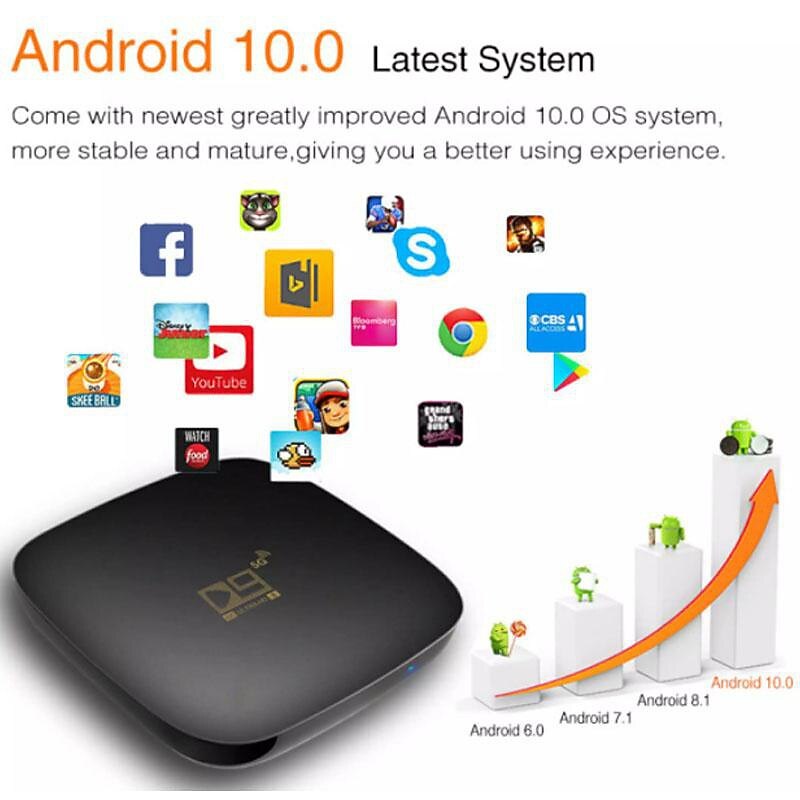 New Smart TV Box Android 10.0 D9 HD 4K Quad Core Media Player Video 2.4G 5GHz Wifi Smart TV Box Set Top Box3
