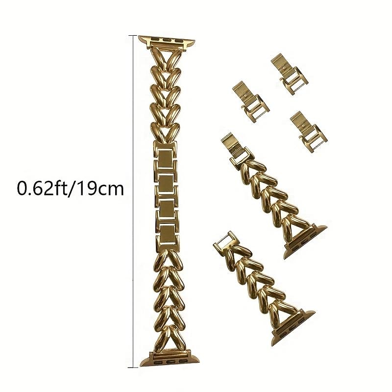 Compatible with Apple Watch band 38mm 40mm 41mm 42mm 44mm 45mm 49mm Luxury Alloy Strap Replacement Wristband for iwatch Ultra 2 Series 9 8 7 SE 6 5 4 3 2 12