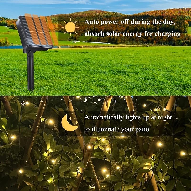Elegant Wedding Party Reception Solar Outdoor String Lights – 6.5M-30M, 30-300 LEDs, 8 Functions for Home Garden Decor3