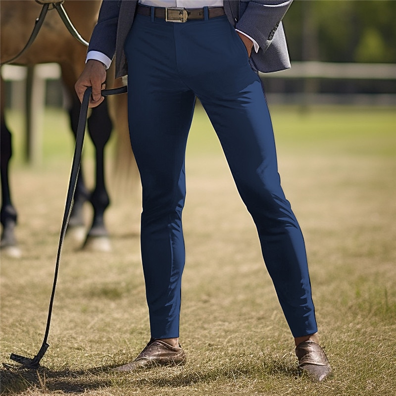 Men's Trousers Chinos Casual Pants Front Pocket Plain Comfort Business Daily Holiday Fashion Chic & Modern Black White2