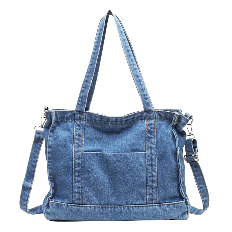Denim Shoulder Bag for Women – Large Capacity, Multi-Carry Design, Casual Everyday Tote2