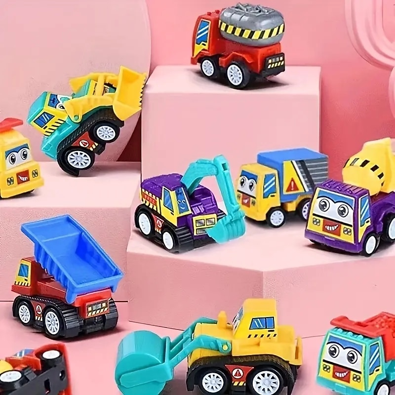 20 Pcs Car Toys Children's Rebound Inertia Engineering Car Toy Set Baby Rebound Small Car Toy Admission Ticket