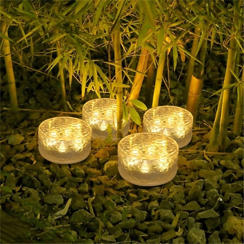 Solar Ice Brick Lamp Landscape Balcony Garden Floor Tile Lamp Courtyard Decoration Ice Block Buried Lamp