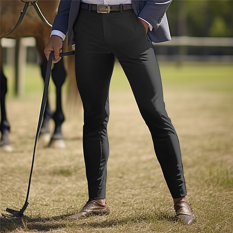 Men's Trousers Chinos Casual Pants Front Pocket Plain Comfort Business Daily Holiday Fashion Chic & Modern Black White4