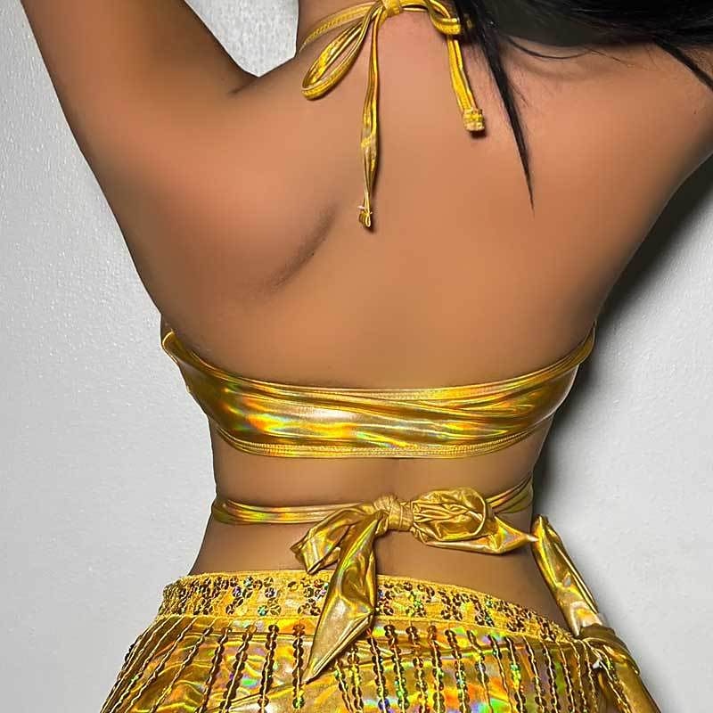 Belly Dance Dance Costumes Top Tassel Pure Color Splicing Women's Halloween Sleeveless High Polyester2