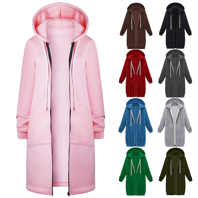 Women's Hoodie Jacket Hiking Jacket Hiking Windbreaker Winter Outdoor Thermal Warm Windproof Soft Comfortable Outerwear Winter Jacket Full Length Hidden Zipper Fishing Camping / Hiking / Caving
