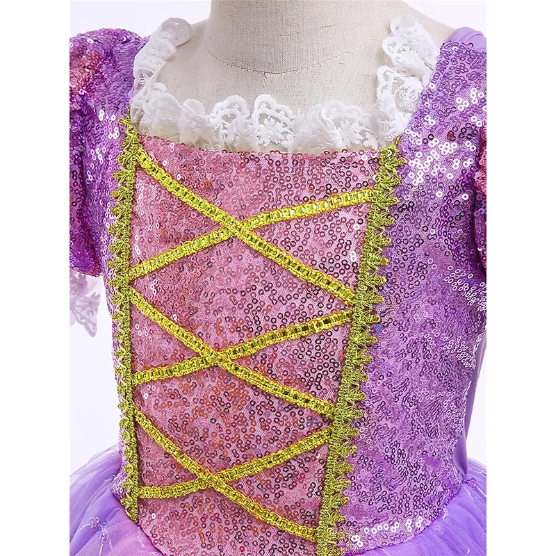 Rapunzel Fairytale Princess Sofia Flower Girl Dress Theme Party Costume Tulle Dresses Cosplay Movie Cosplay for Girls' Kid's Carnival Masquerade Wedding Wedding Guest4