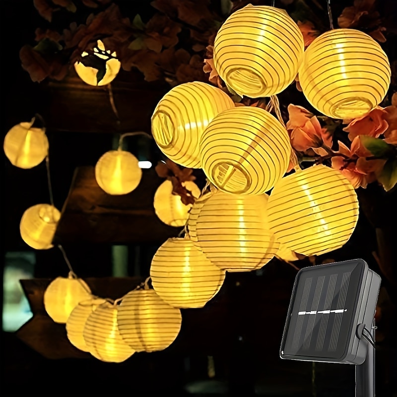 Solar Lantern String Lights Outdoor Waterproof 3m 20LED Christmas Window Decorative Lights Multicolor for Xmas Patio Garden Wedding Party Camping Bedroom Decor3