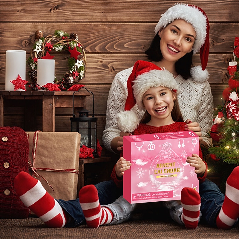 Countdown Festival Blind Box Festival Jewelry Jewelry set Blind box Ring Necklace earrings Festival 24-piece set for Christmas Gifts3