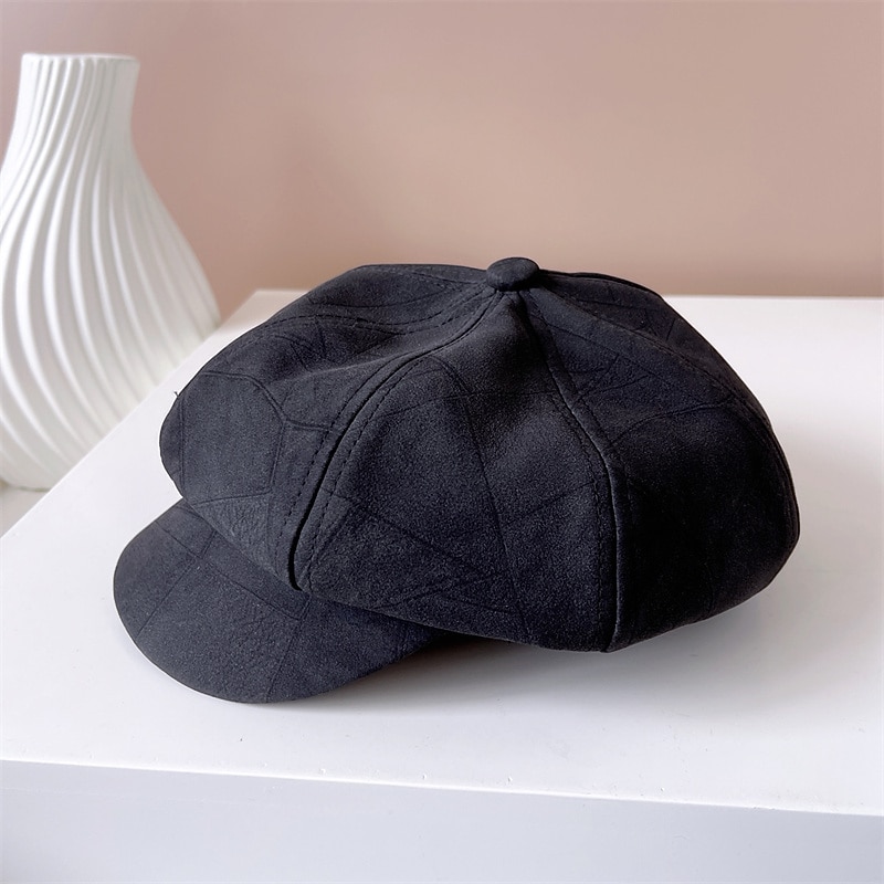 Women Simplicity Fashion Solid Color Outdoor Beret Caps Girls Autumn Winer Hats Octagonal Newsboy Hat2