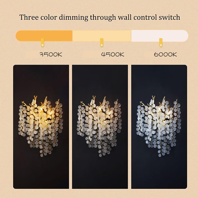 LED Wall Sconce Lamp Crystal Dimmable 25/40cm Minimalist Wall Mount Light Lighting Fixture Indoor Lights for Living Room Bedroom  110-240V4