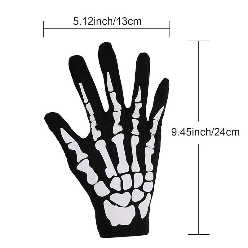 Skeleton Gloves and Skull Face Mask Ghost Bones for Adult Halloween Party Easy Halloween Costumes3