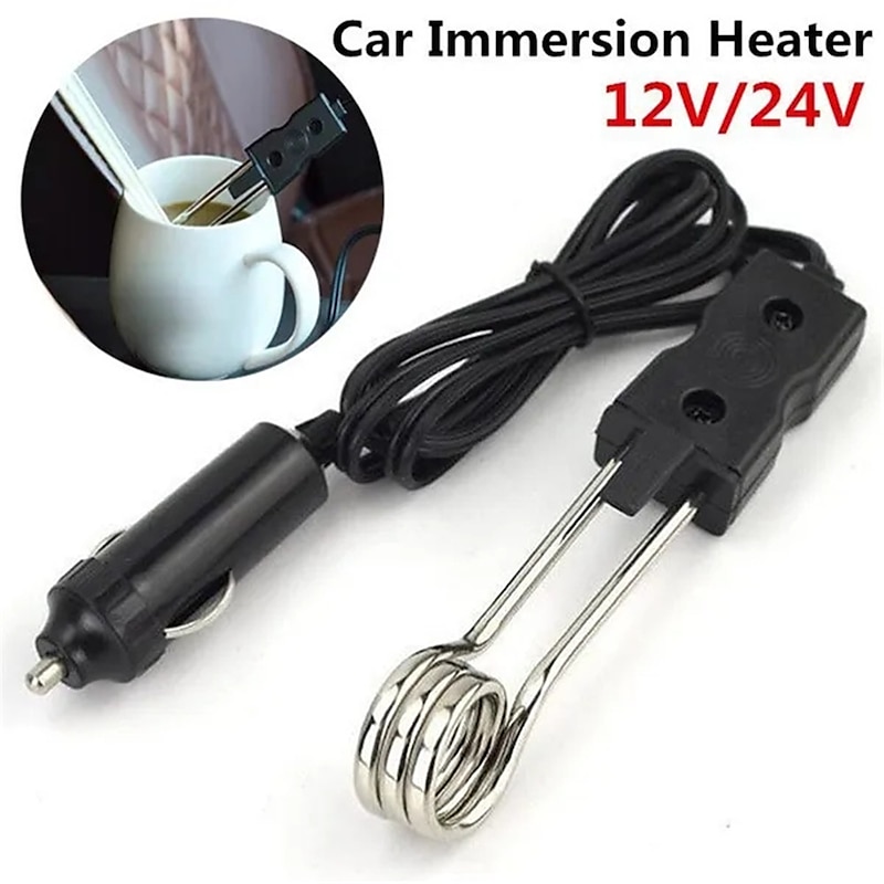Portable 12V 24V Car Immersion Heater Portable High Quality Safe Warmer Durable Auto Electric Tea Coffee Water Heater