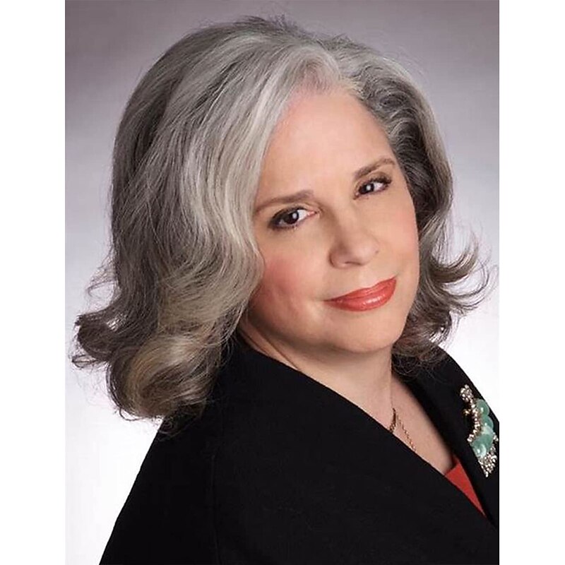 Short Grey Curly Wigs for Women Short Grey Wavy Wig Natural Looking Mxied Gray Wig Synthetic Hair Replacement Wigs For Daily Party Use