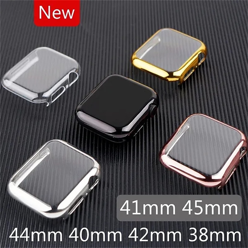 Compatible with Apple Watch Series 8 7 45mm / Series 8 7 41mm / Series 6 5 4 SE 44mm / Series 6 5 4 SE 40mm / Series 3 2 1 42mm All Around Protective Shockproof TPU Watch Cover