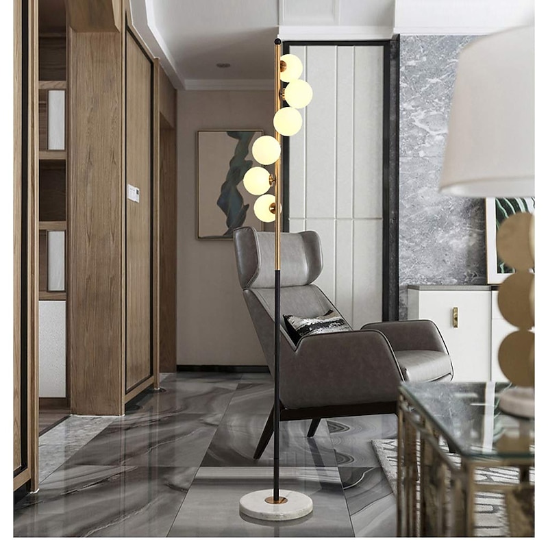 Floor Lamps Modern Glass Marble Lighting Floor Standing Floor Lamp Living Room Bedroom Study Room Lighting 110-240V4