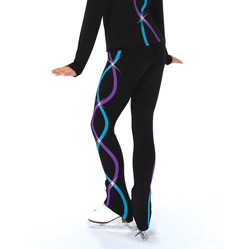 Figure Skating Pants Women's Girls' Ice Skating Bottoms Pink Purple Stretchy Training Competition Skating Wear Thermal Warm Ice Skating Figure Skating2